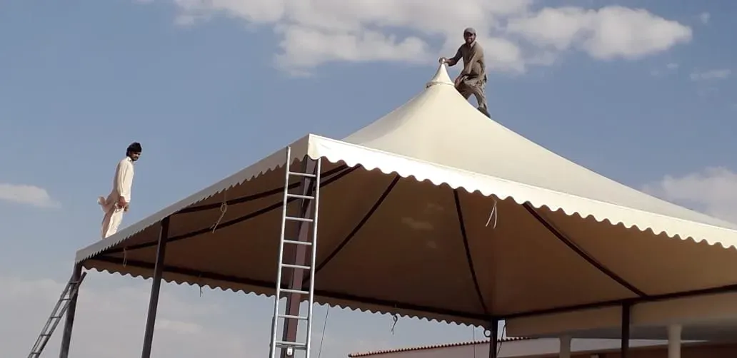 تركيب مظلات هرميه انيقه ومميزه